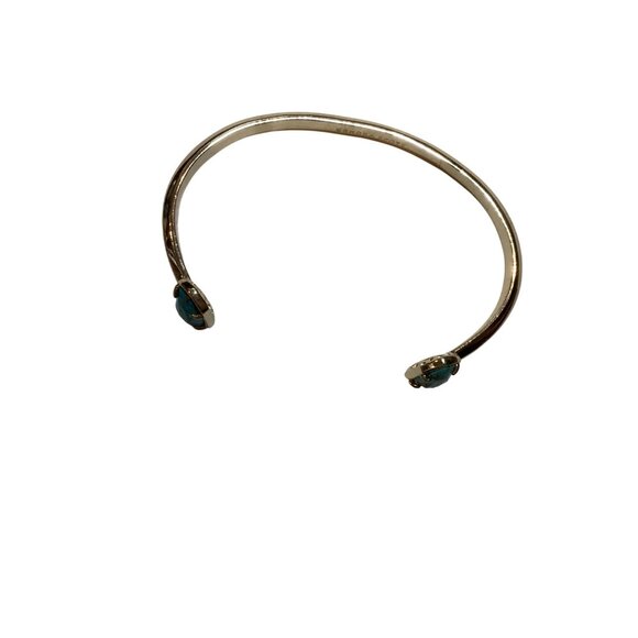 Kendra Scott Silver Tone Cuff Bracelet With Turquoise Stone Accents-Open Design - Picture 2 of 3